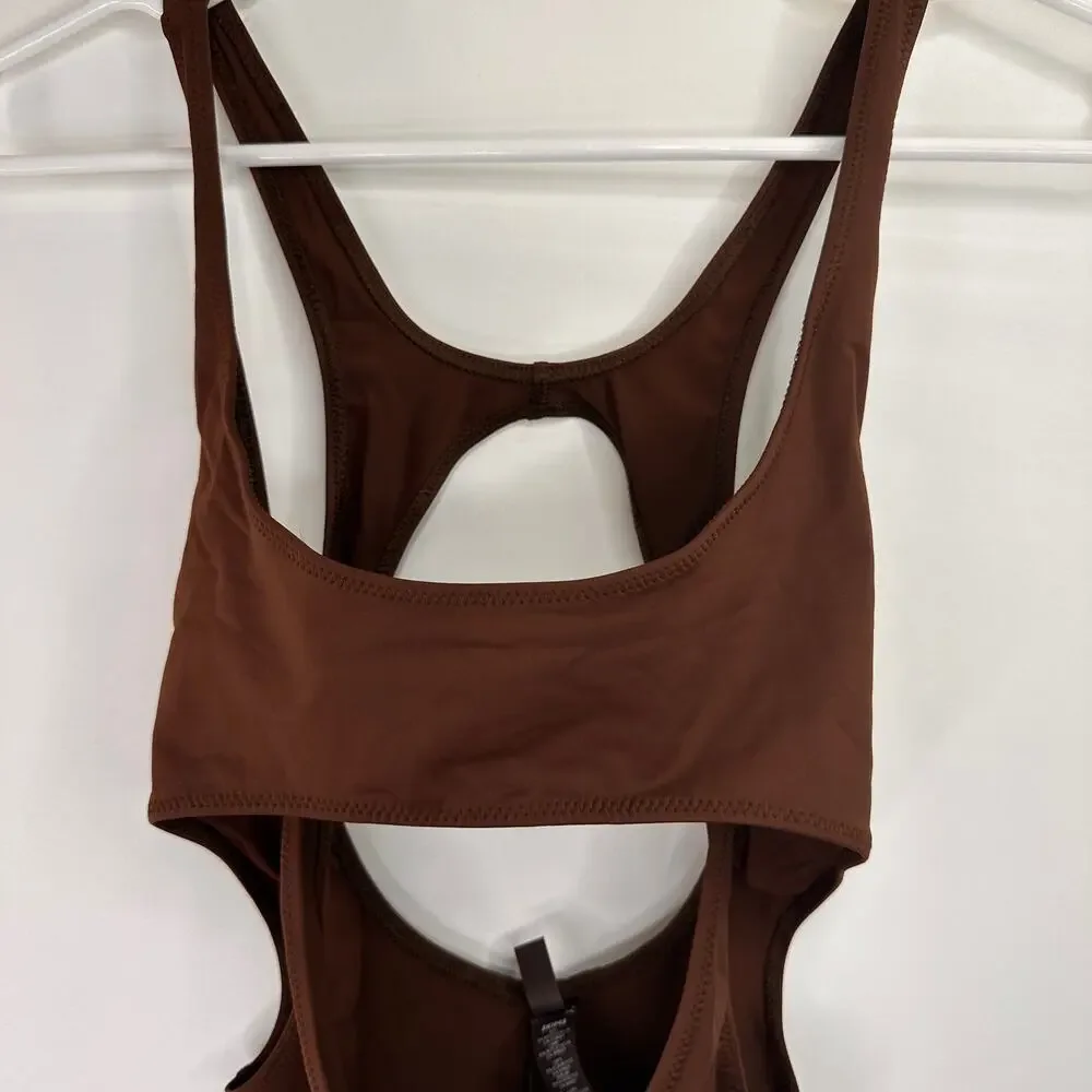 Skims Brown Recycled Dress Cut Out Tank Dress Size XXS New with tags